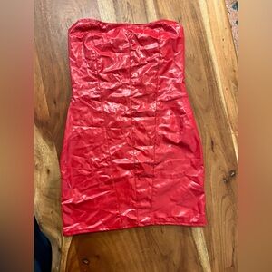 PrettyLittleThing Shiny Red Dress